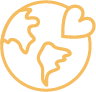 icon mit Weltkugel und Herz